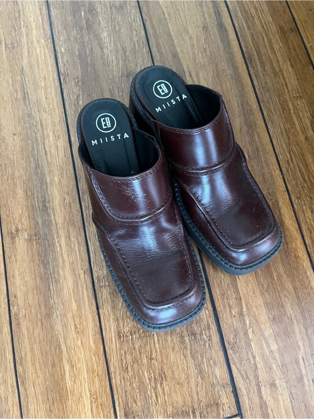 Miista Mules - Burgundy Leather